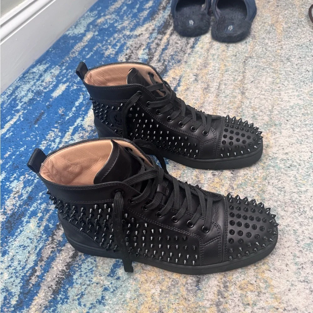 Louis Vuitton Black Calf Spikes Sneakers - Picture 2 of 6